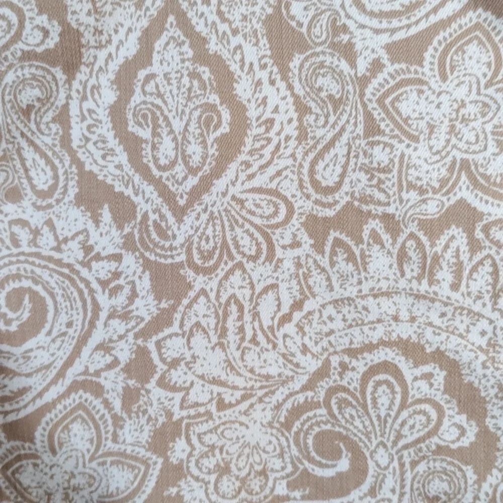 *164 Talbots tan & cream paisley Slim Ankle jeans 14P CLEARANCE